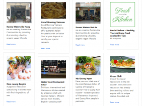 Restaurant sample page on Danang and Hoi An
